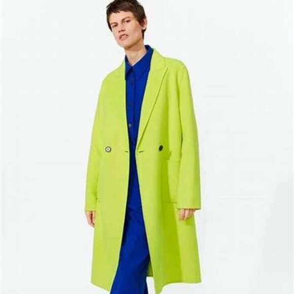 Zara neon yellow/green long coat - Picture 5 of 5